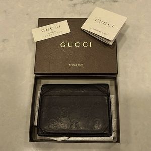 Gucci Wallet / Card Holder - Black with Box and paperwork